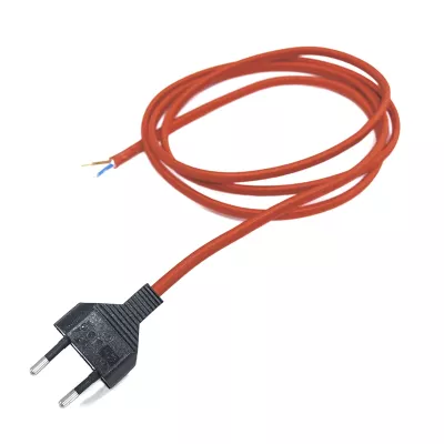 Conexión con cable textil Rojo y clavija plana Negra