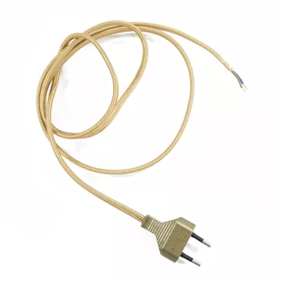 Conexión con cable textil y clavija plana Oro
