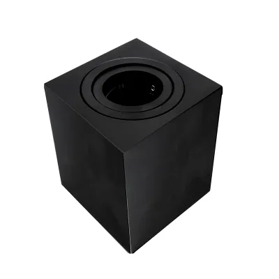 Aplique superficie cuadrado negro con portalámparas GU10