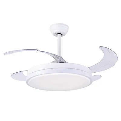 Ventilador de techo con aspas retráctiles y luz LED Sena Blanco