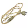 Conexión con cable textil, clavija plana e interruptor dorados